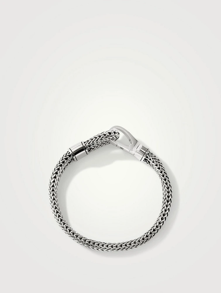 Silver Double Row Hook Clasp Bracelet