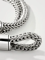 Silver Double Row Hook Clasp Bracelet