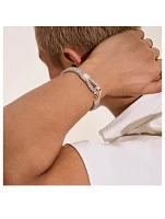 Silver Double Row Hook Clasp Bracelet