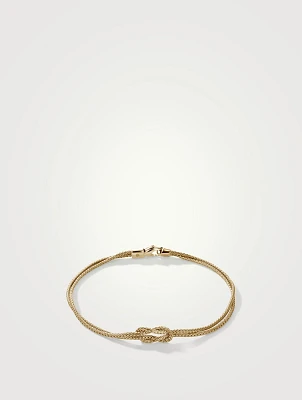 Love Knot 14K Gold 1.8mm Chain Double Row Bracelet