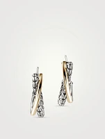 JH Essentials 14K Gold And Silver Crossover Earrings