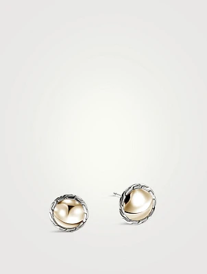 JH Essentials 14K Gold And Silver 10mm Stud Earrings