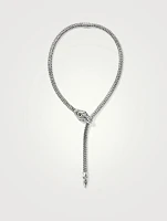 Naga Silver Medium Chain Necklace With Pavé Diamonds And Blue Sapphire Eyes