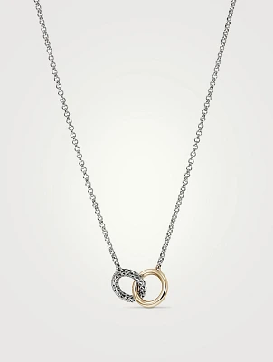 JH Essentials 14K Gold And Silver 2mm Mini Rolo Chain Interlinking Necklace