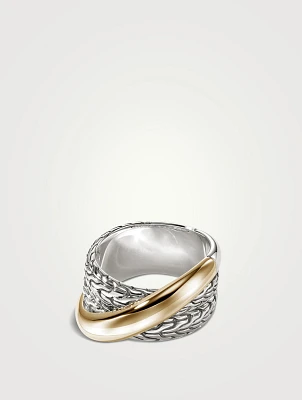JH Essentials 14K Gold And Silver Crossover Ring