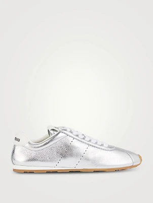 Plume Metallic Leather Sneakers