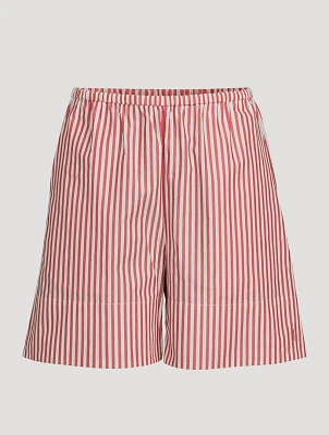 Siona Poplin Shorts Stripe Print