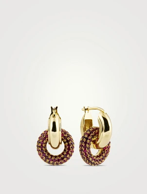 Pavé Interlock Hoop Earrings