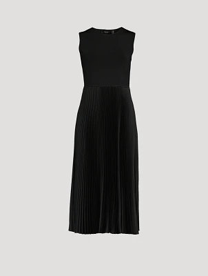 Mixed-Media Midi Dress