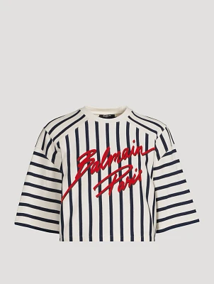 Crop Top Stripe Print