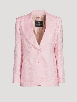 Floral Jacquard Blazer