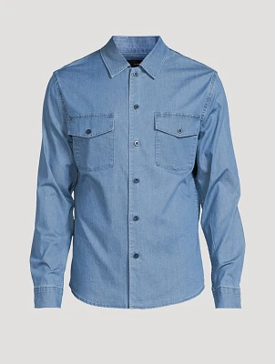 Stretch Chambray Long-Sleeve Shirt