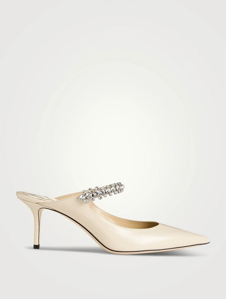Bing Patent Leather Mules With Crystal Strap