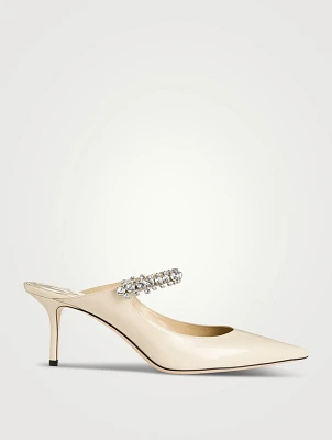 Bing Patent Leather Mules With Crystal Strap
