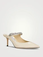 Bing Patent Leather Mules With Crystal Strap