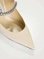 Bing Patent Leather Mules With Crystal Strap