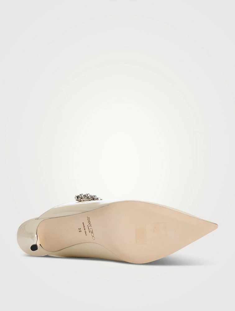 Bing Patent Leather Mules With Crystal Strap
