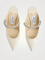 Bing Patent Leather Mules With Crystal Strap