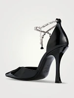 Stevie Patent Leather Pumps With Crystal Ankle Strap