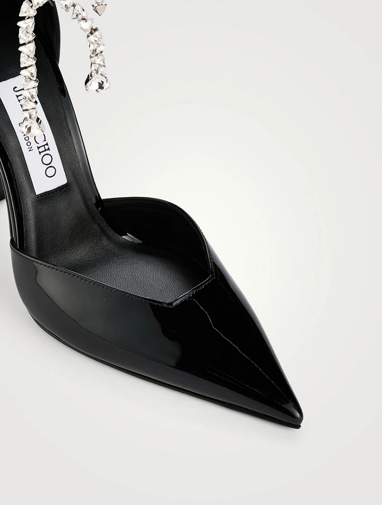 Stevie Patent Leather Pumps With Crystal Ankle Strap