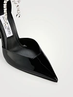 Stevie Patent Leather Pumps With Crystal Ankle Strap