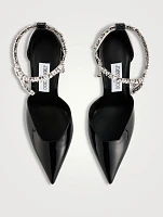 Stevie Patent Leather Pumps With Crystal Ankle Strap