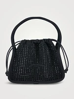 Small Ryan Crystal Rib-Knit Shoulder Bag