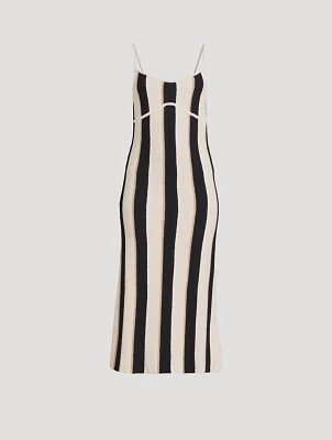 Stripe Jacquard Midi Dress