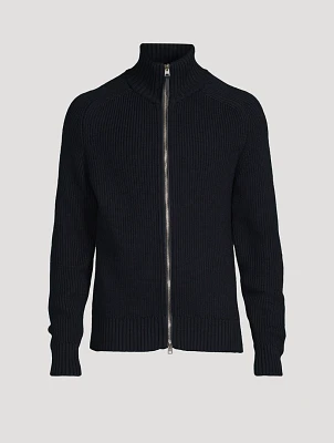 Silk And Wool Zip Sweater
