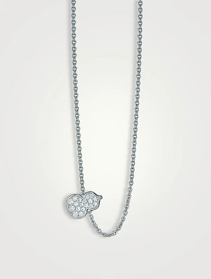 Petite Wulu 18K White Gold Necklace With Diamonds