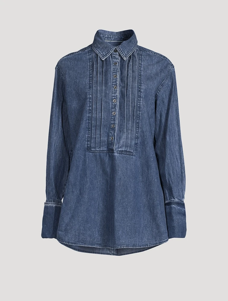 After Hours Denim Tuxedo Shirt