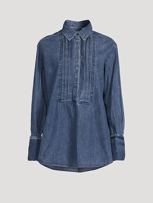 After Hours Denim Tuxedo Shirt