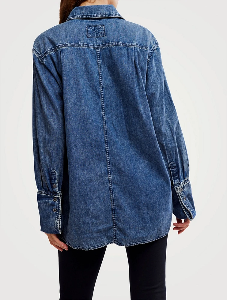 After Hours Denim Tuxedo Shirt