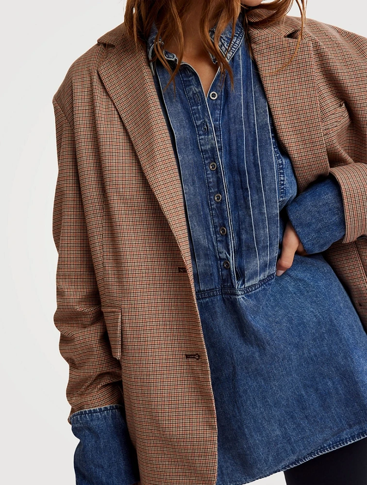 After Hours Denim Tuxedo Shirt
