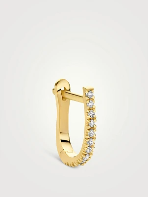 18K Gold Huggie Hoop Earring