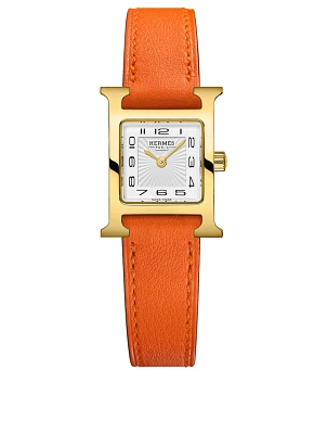 Heure H TPM Leather Strap Watch, 17.2 x 17.2mm