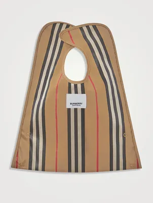 Coated Bib In Vintage Check and Icon Stripe Print