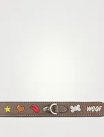 Small Stickers Leather Dog Collar