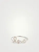 14K White Gold Love Ring With Diamonds