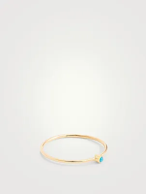 Gold Turquoise Thin Ring