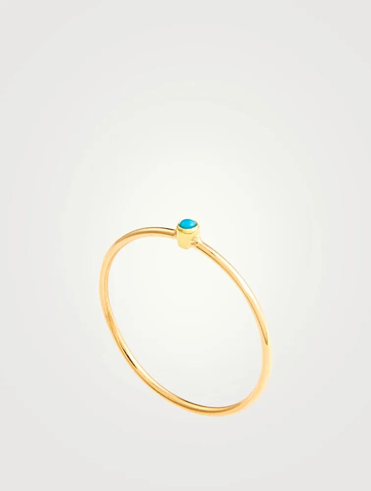 Gold Turquoise Thin Ring