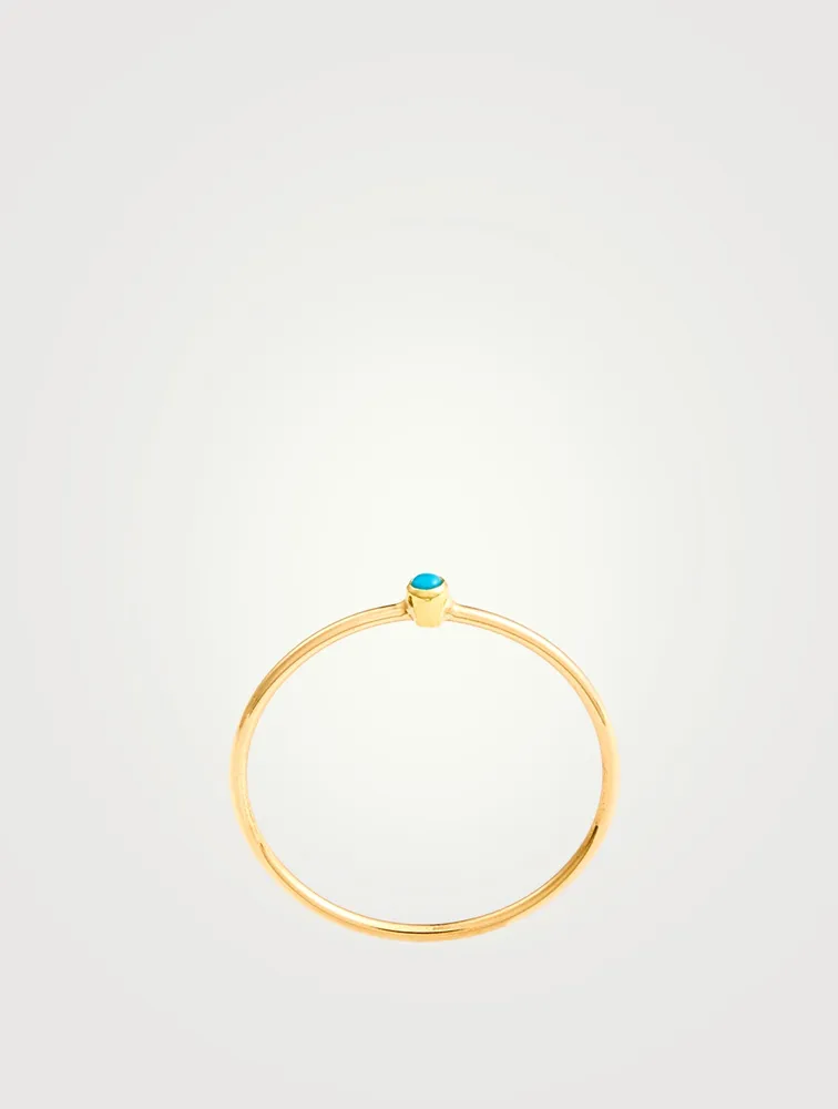 Gold Turquoise Thin Ring