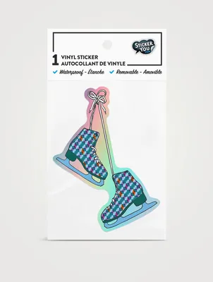 Holographic Figure Skate Sticker