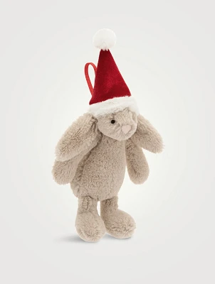 Bashful Holiday Bunny Ornament