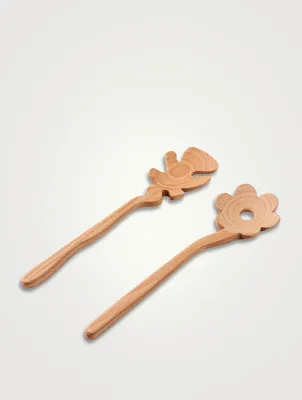 Serving Friends Flower Wooden Spoons