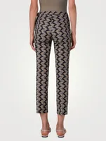 Franca Cotton Gabardine Trousers Bird Print