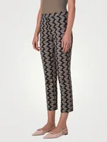 Franca Cotton Gabardine Trousers Bird Print