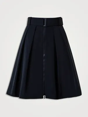 Belted Taffeta Mini Skirt