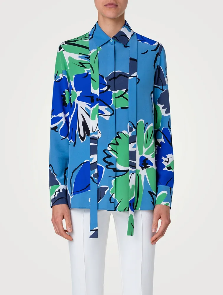 Silk Crêpe Shirt Abraham Floral Print