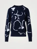 Sketched Abraham Floral Jacquard Sweater